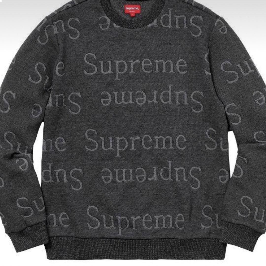 Supreme Jacquard Logo Crewneck 黒Ｓ | フリマアプリ ラクマ