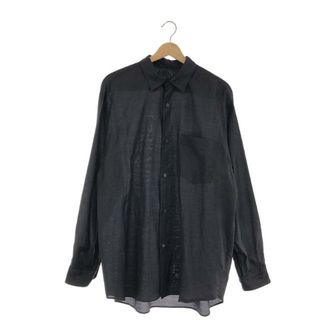 コモリ(COMOLI)の【美品】  COMOLI / コモリ | ウールシルク コモリシャツ | 3 | ネイビー | メンズ(Tシャツ/カットソー(七分/長袖))