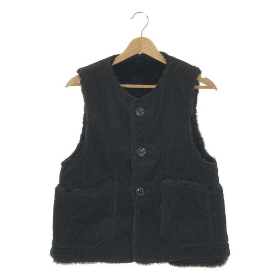 Engineered Garments(エンジニアードガーメンツ)の【美品】  Engineered Garments / エンジニアドガーメンツ | Over Vest / リバーシブル ファー切替 コーデュロイ オーバーベスト / ユニセックス | XS | ブラック | メンズ メンズのトップス(ベスト)の商品写真