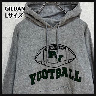 ギルタン(GILDAN)の【ギルダン】プルオーバーパーカー　アメフト　カレッジロゴ　グレー　デカロゴ54(パーカー)