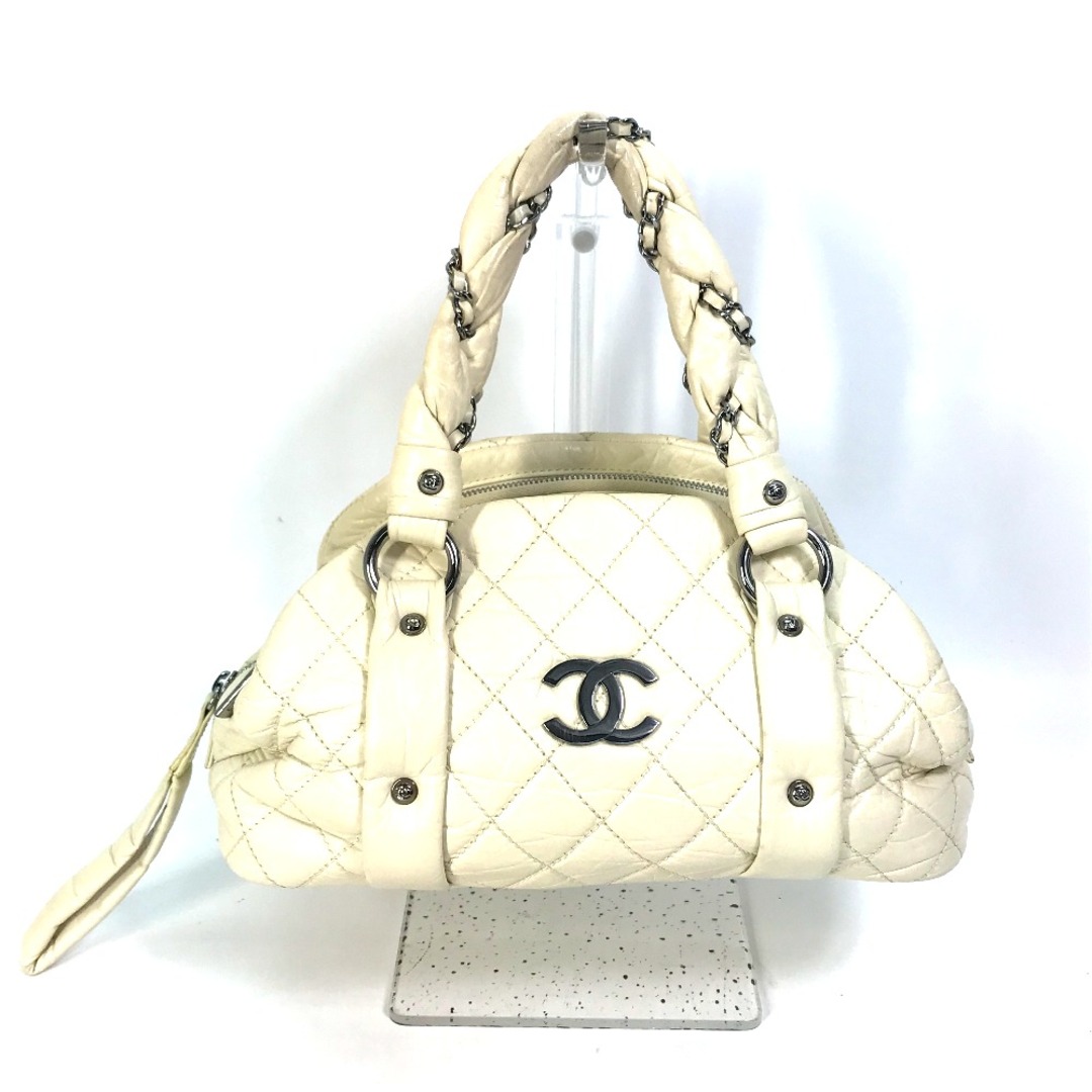 シャネル CHANEL CC ココマーク  バブルキルト チェーン ミニ ボストンバッグ ハンドバッグ レザー ベージュ