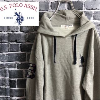 ユーエスポロアッスン(U.S. POLO ASSN.)のパーカー US POLO ASSON グレー 刺繍ロゴ スポーツMIX(パーカー)