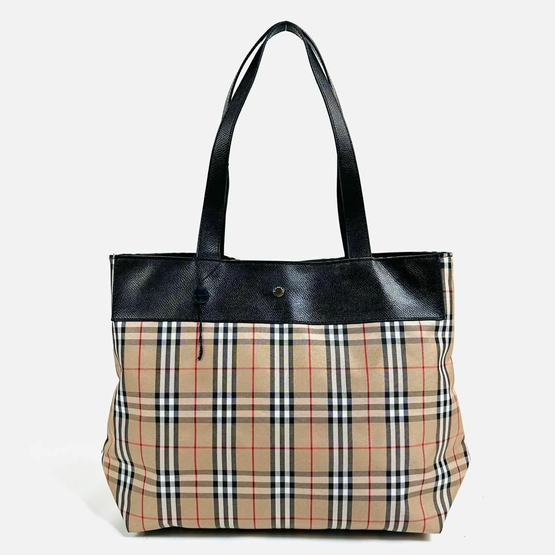 BURBERRY - 【タグ付】BURBERRY レザーノバチェック トートバッグ