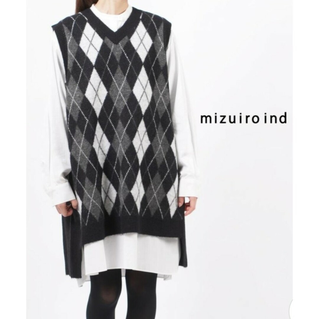 mizuiro ind - mizuiroind ミズイロインド ニットベスト オーバー