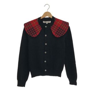 【美品】  COMME des GARCONS COMME des GARCONS / コムコム | 2017AW | 丸襟 ドッキング カーディガン | XS | ブラック/レッド | レディース(カーディガン)