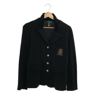 Lauren Ralph Lauren / ローレンラルフローレン | Vintage ワッペン付 銀ボタン ニットジャケット | S | ブラック | レディース(その他)