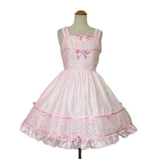 アンジェリックプリティー(Angelic Pretty)のアンジェリックプリティ　チュール　ジャンパースカート　ピンク　パール　A1(ひざ丈ワンピース)