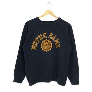 CHAMPION / チャンピオン | 80s～ VINTAGE NOTREDAMEロゴ スウェット | L | ネイビー/イエロー | レディース