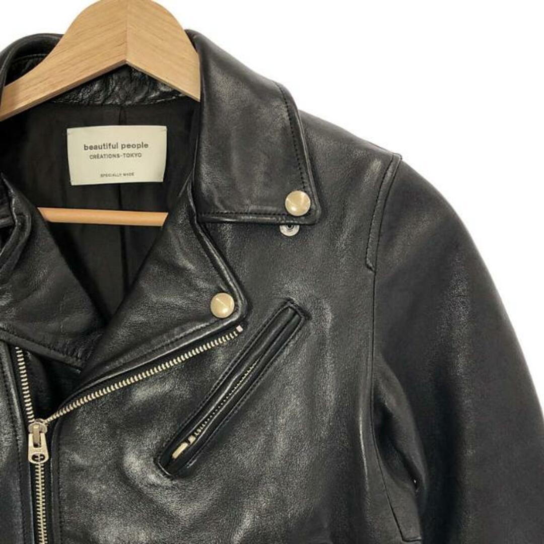 【美品】 beautiful people / ビューティフルピープル | vintage leather riders jacket  ダブルライダースジャケット | 150 | ブラック | レディース