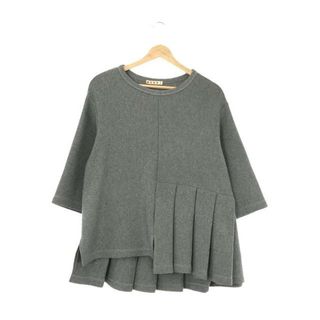 マルニ(Marni)のMARNI / マルニ | アシンメトリー プリーツ カットソー | 40 | グレー | レディース(Tシャツ(半袖/袖なし))