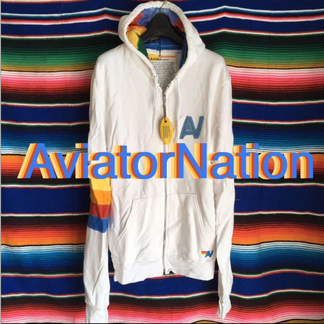 Ron Herman California(ロンハーマンカリフォルニア)のAviatorNationアビエーターネーション限定ジップHOODIEパーカーM メンズのトップス(パーカー)の商品写真