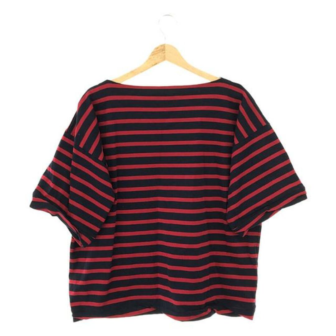 Marni(マルニ)のMARNI / マルニ | ボーダー ボートネック Tシャツ | 38 | レッド / ネイビー | レディース レディースのトップス(Tシャツ(半袖/袖なし))の商品写真