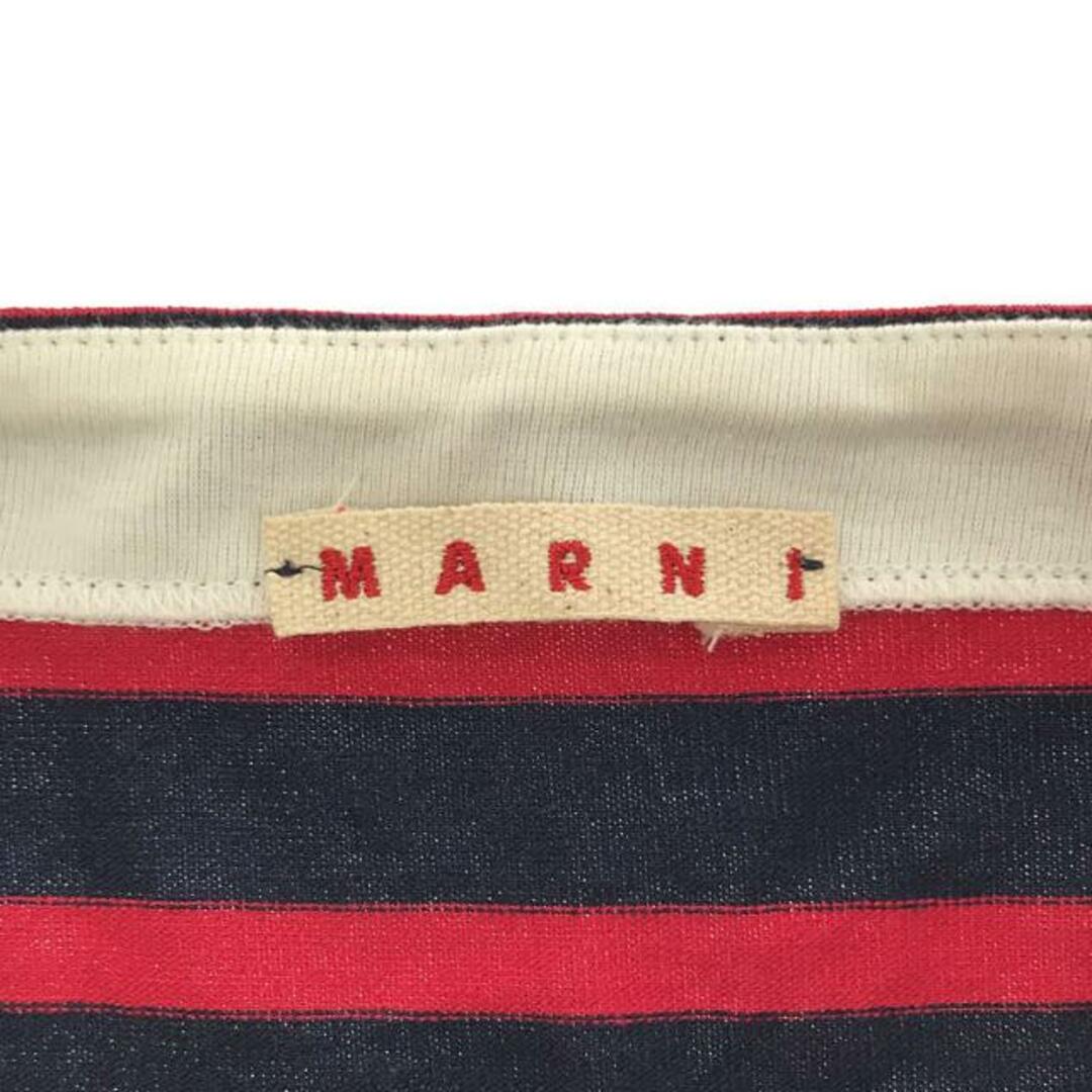 Marni(マルニ)のMARNI / マルニ | ボーダー ボートネック Tシャツ | 38 | レッド / ネイビー | レディース レディースのトップス(Tシャツ(半袖/袖なし))の商品写真