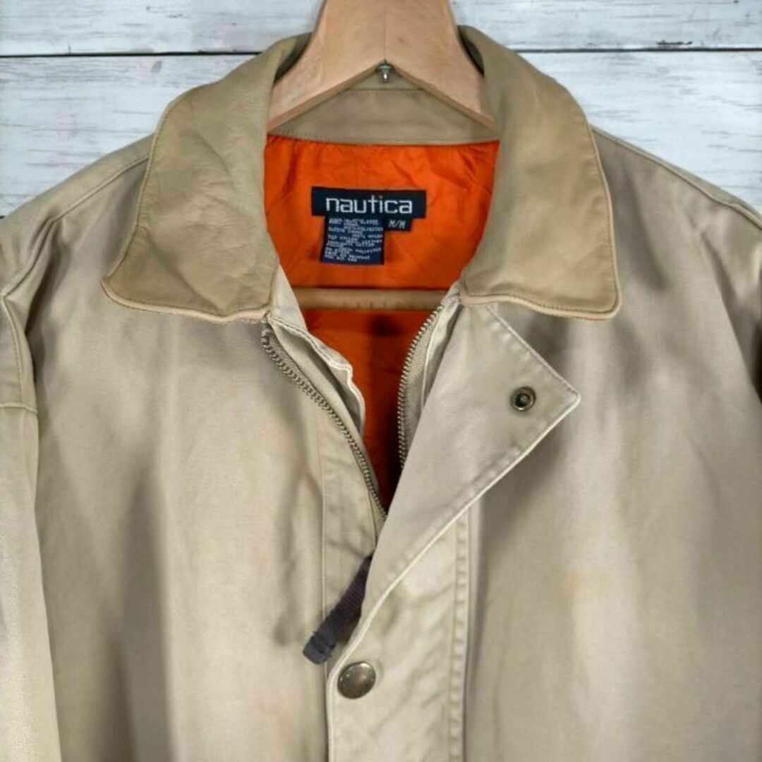 NAUTICA - 91b 90s ノーティカ 中綿入り 襟レザー コットンジャケット