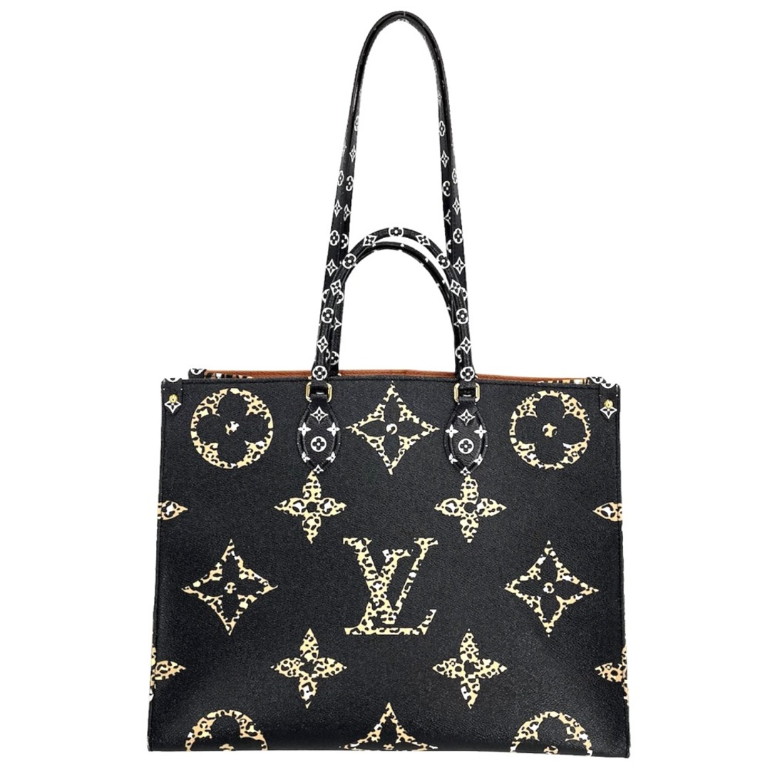 LOUIS VUITTON ルイヴィトン 2WAY モノグラムジャングル オンザゴーGM On the GoGM M44674  モノグラムジャイアント  モノグラムリバース  ノワール ブラウン 茶 ゴールド金具 レディース【品】