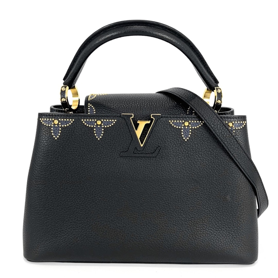 LOUIS VUITTON ルイヴィトン 2WAY モノグラムフラワーカプシーヌPM ハンドバッグ ショルダーバッグ ブラック 黒 レザー かばん 鞄 M52138 トリヨン    ノワール ゴールド金具 レディース【品】