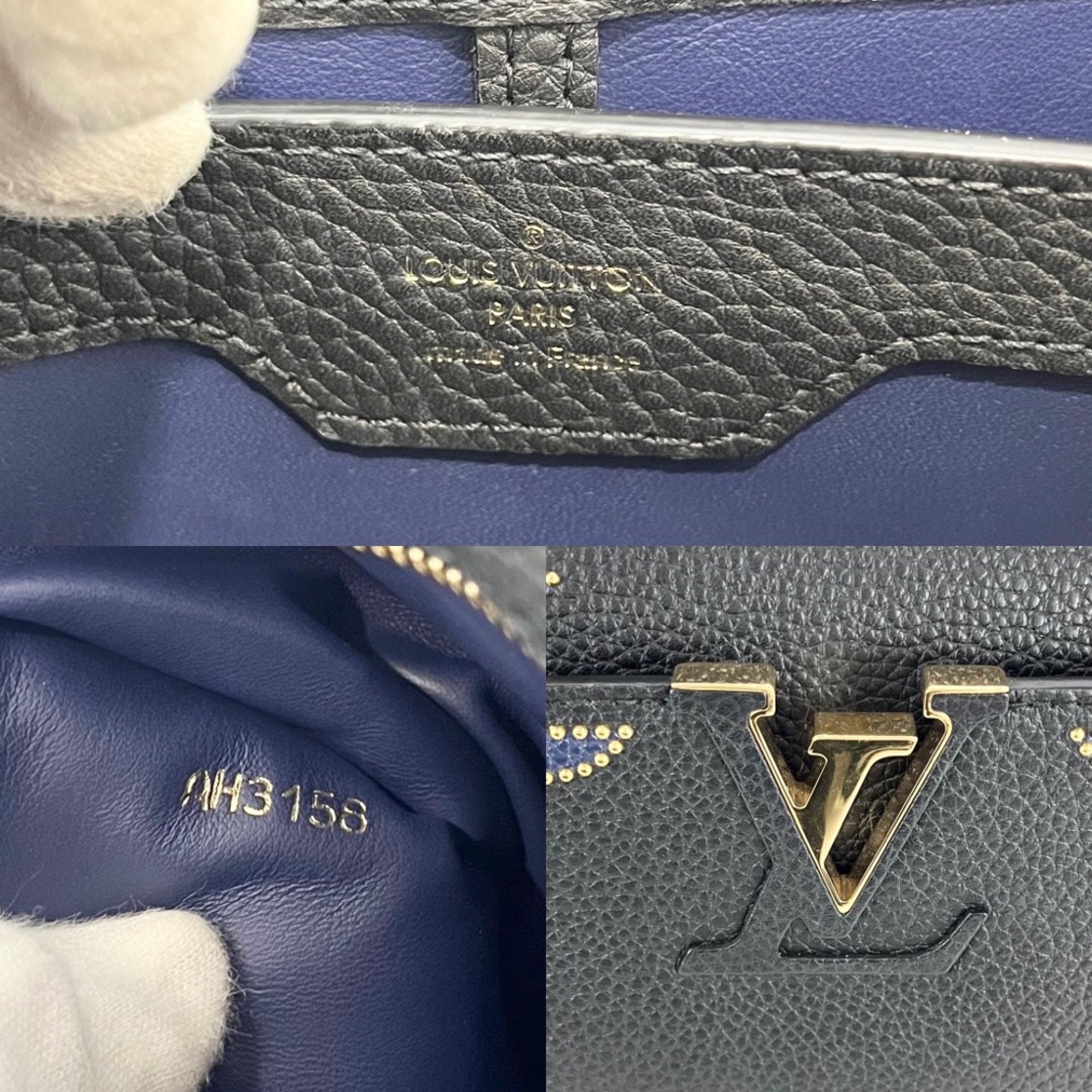 LOUIS VUITTON ルイヴィトン 2WAY モノグラムフラワーカプシーヌPM ハンドバッグ ショルダーバッグ ブラック 黒 レザー かばん 鞄 M52138 トリヨン    ノワール ゴールド金具 レディース【品】