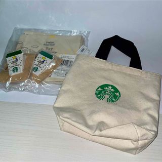 スターバックスコーヒー(Starbucks Coffee)の【新品未使用】Starbucks ミニトート＆クリップ☆5点セット(トートバッグ)