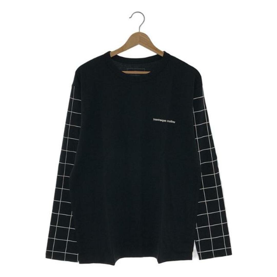 【新品】  uniform experiment / ユニフォームエクスペリメント | L/S GRAPH CHECK CUT&SEWN Tシャツ | 3 | ブラック | メンズ