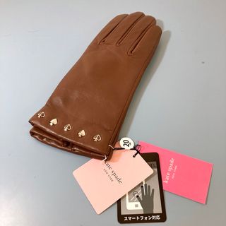 ケイトスペードニューヨーク(kate spade new york)のkate spade new york レザー グローブ Mサイズ 新品 未使用(手袋)