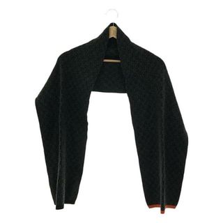 エルメス(Hermes)のHERMES / エルメス | マルジェラ期 cashmere 100% / カシミヤ Hロゴ ジャガード マフラー ストール / ユニセックス | ブラック/グレー | メンズ(マフラー)