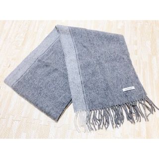 極美品▼2021年12月購入 HERMES エルメス Hロボットパッチ/ワッペン ロゴ刺繍入 カシミヤ100% フリンジ マフラー ネイビー イギリス製 箱付