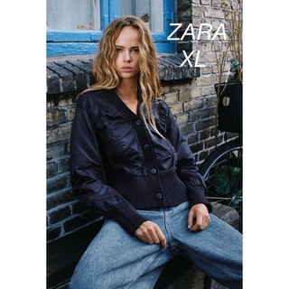 ザラ(ZARA)のZARA コントラスト ニットカーディガン(ニット/セーター)