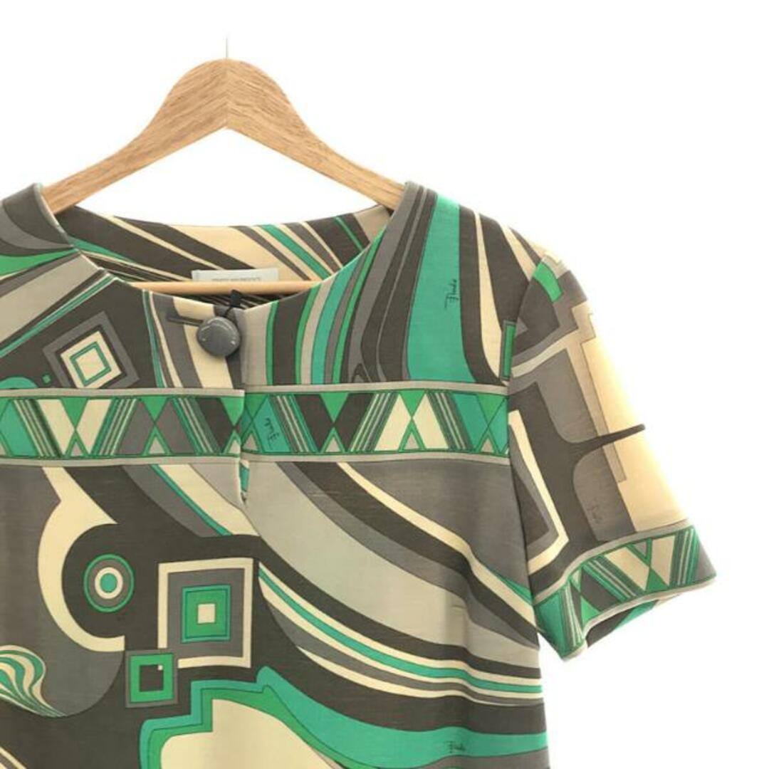 EMILIO PUCCI / エミリオプッチ | プッチ柄 ロングワンピース | 38 | グリーン/グレー/ベージュ | レディース EMILIO PUCCI / エミリオプッチ | プッチ柄 ロングワンピース | 38 | グリーン/グレー/ベージュ | レディース