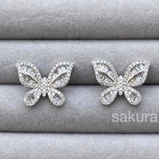 バタフライジルコニアピアス　バタフライピアス(ピアス)