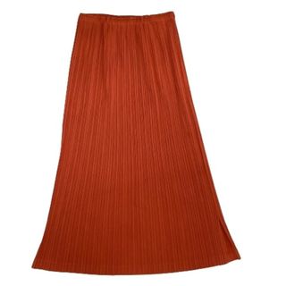 イッセイミヤケ(ISSEY MIYAKE)の♪♪ISSEY MIYAKE イッセイミヤケ PLATS PLEASE スカート スリッド SIZE 2  PP43-JG458 オレンジ(ロングスカート)