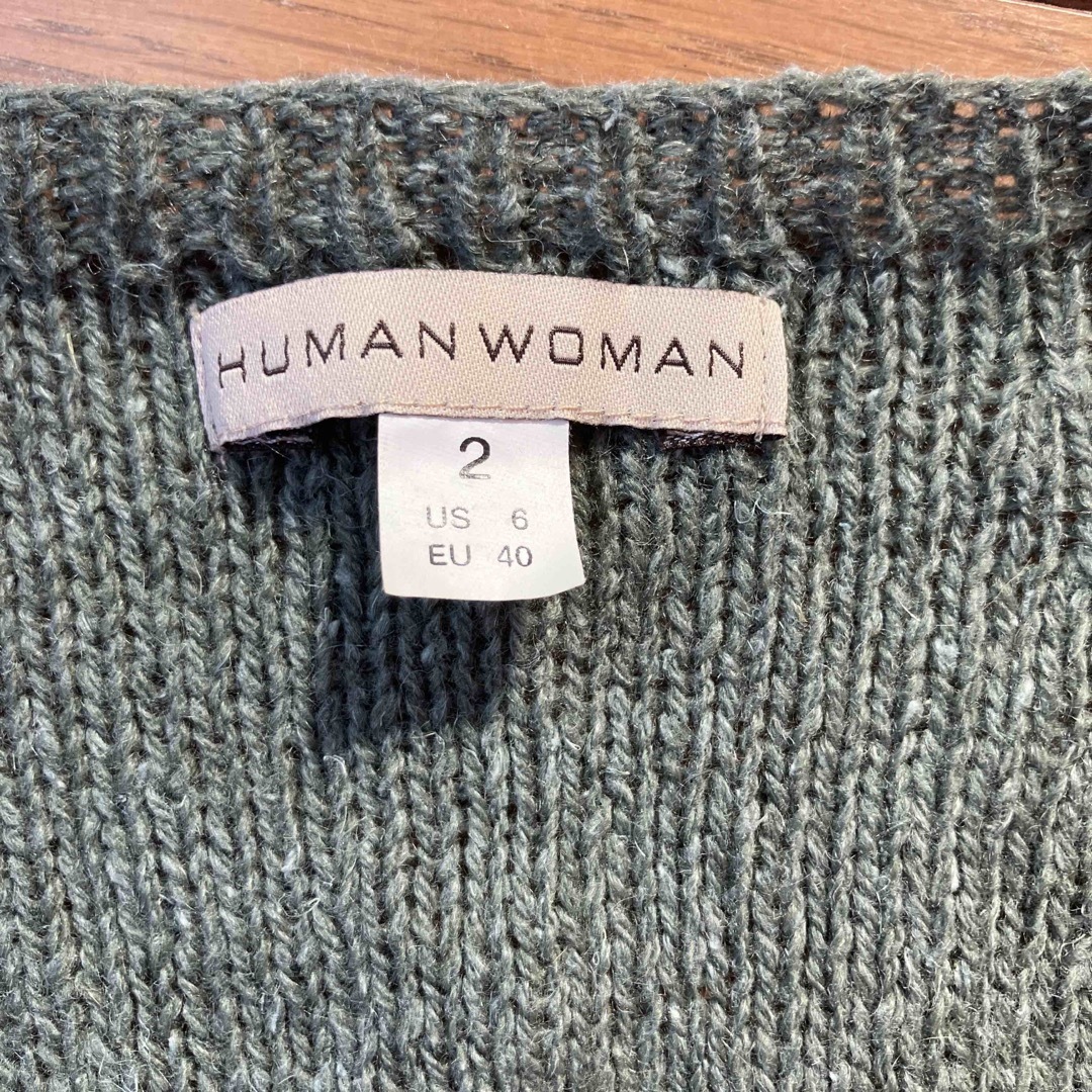 HUMAN WOMAN(ヒューマンウーマン)のヒユーマンウーマン　アルパカ混半袖カーディガン レディースのトップス(カーディガン)の商品写真