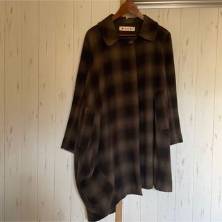 マルニ(Marni)のMARNI アシンメトリー　チェックコート(その他)