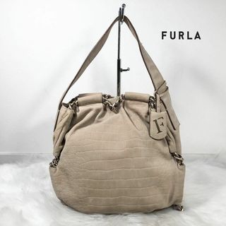 フルラ(Furla)のFURLA フルラ トートバッグ ヌバック クロコダイル 型押し(トートバッグ)