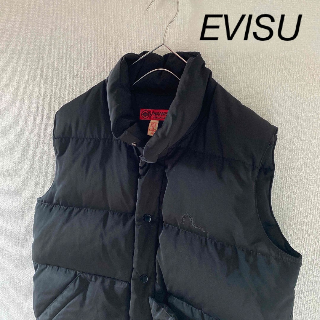 EVISU エヴィス 家紋ジップ 刺繍ロゴ ダウンジャケット size: 42