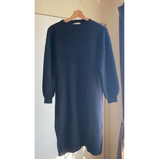 アズールバイマウジー(AZUL by moussy)のAZUL by moussy ロングニット 黒 ニットワンピース ニット(ひざ丈ワンピース)