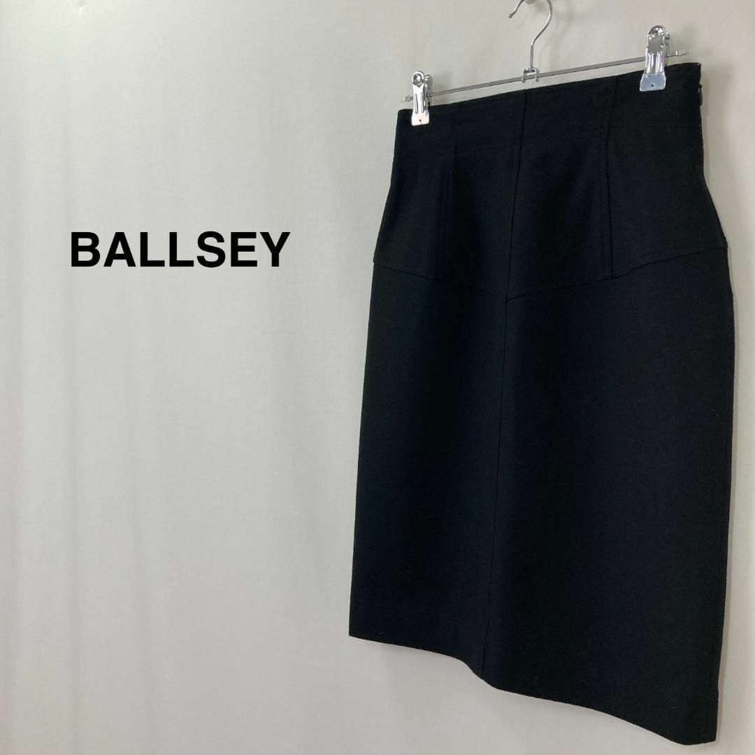 ★大人気★BALLSEY ウールタイトスカート ブラック レディース レディースのスカート(ひざ丈スカート)の商品写真