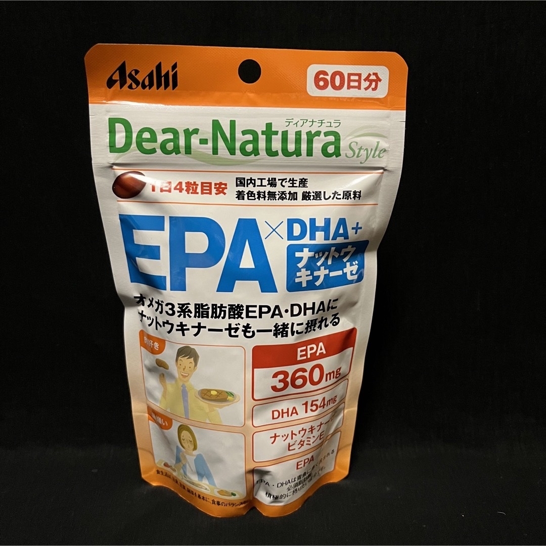 新品、未開封、アサヒ ディアナチュラ　EPA　DHA　ナットウキナーゼ　4袋