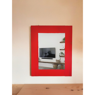 Lサイズ(赤のサイズ)　壁掛けミラー　置きミラー　鏡　ウォールミラー(壁掛けミラー)