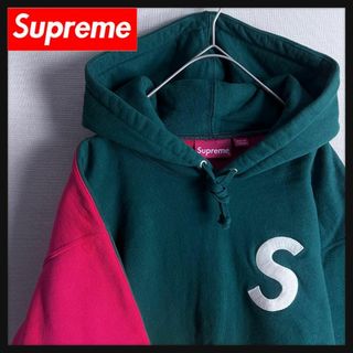 美品❗️SUPREMEバイカラーロゴパーカー