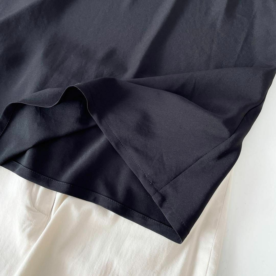 M-premier(エムプルミエ)の美品✨ エムプルミエ フリルブラウス カットソー 36 S ブラック レディースのトップス(Tシャツ(半袖/袖なし))の商品写真