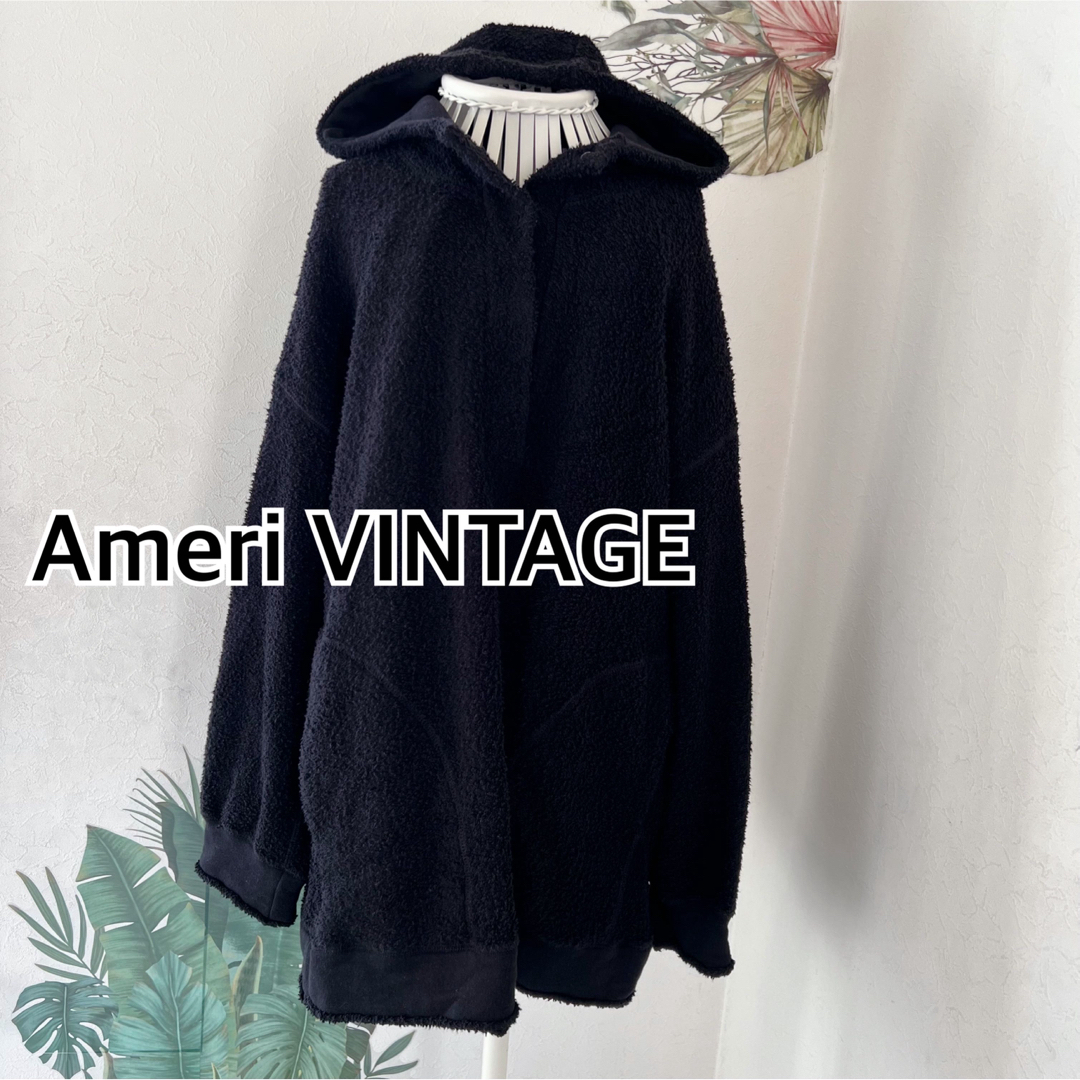 Ameri VINTAGE(アメリヴィンテージ)のAmeri VINTAGEアメリヴィンテージ　もこもこリバーシブルパーカー★黒 レディースのトップス(パーカー)の商品写真