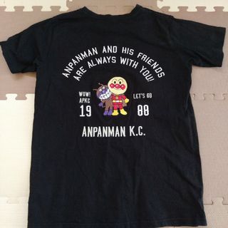 アンパンマン　刺繍黒Tシャツ(Tシャツ(半袖/袖なし))