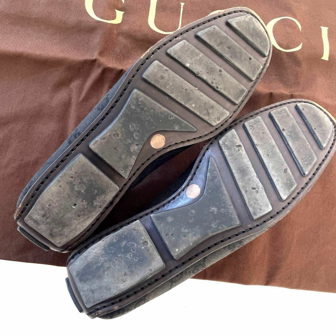 Gucci(グッチ)のGUCCI グッチ GGキャンバス ローファー 黒 ブラック 22 レディースの靴/シューズ(ハイヒール/パンプス)の商品写真