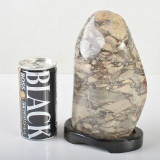 天然石　鑑賞石　置物　重さ約1.5kg　唐木台付　V　R6477(彫刻/オブジェ)