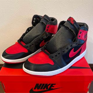 ナイキ(NIKE)のWMNS AIR JORDAN 1 RETRO HI OG Satin Bred(スニーカー)