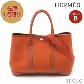 エルメス(Hermes)のガーデンパーティTPM ハンドバッグ トートバッグ トワルオフィシエ レザー オレンジブラウン シルバー金具 2WAY □I刻印(トートバッグ)