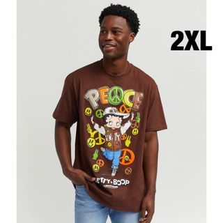 REASON × Betty Boop コラボ　Tシャツ　ブラウン　2XL(Tシャツ/カットソー(半袖/袖なし))