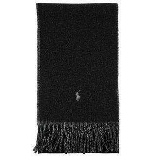 ポロラルフローレン(POLO RALPH LAUREN)のPOLO RALPH LAUREN ポロラルフローレン マフラー 2023年-2024年秋冬新作 PC0455 Classic Reversible Scarf 男女兼用 リバーシブル 002 ブラック×グレー(マフラー)