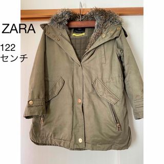 ザラ(ZARA)のZARA 122センチ　男女　MA-1コート　カーキ　ミリタリー　ファー(ジャケット/上着)