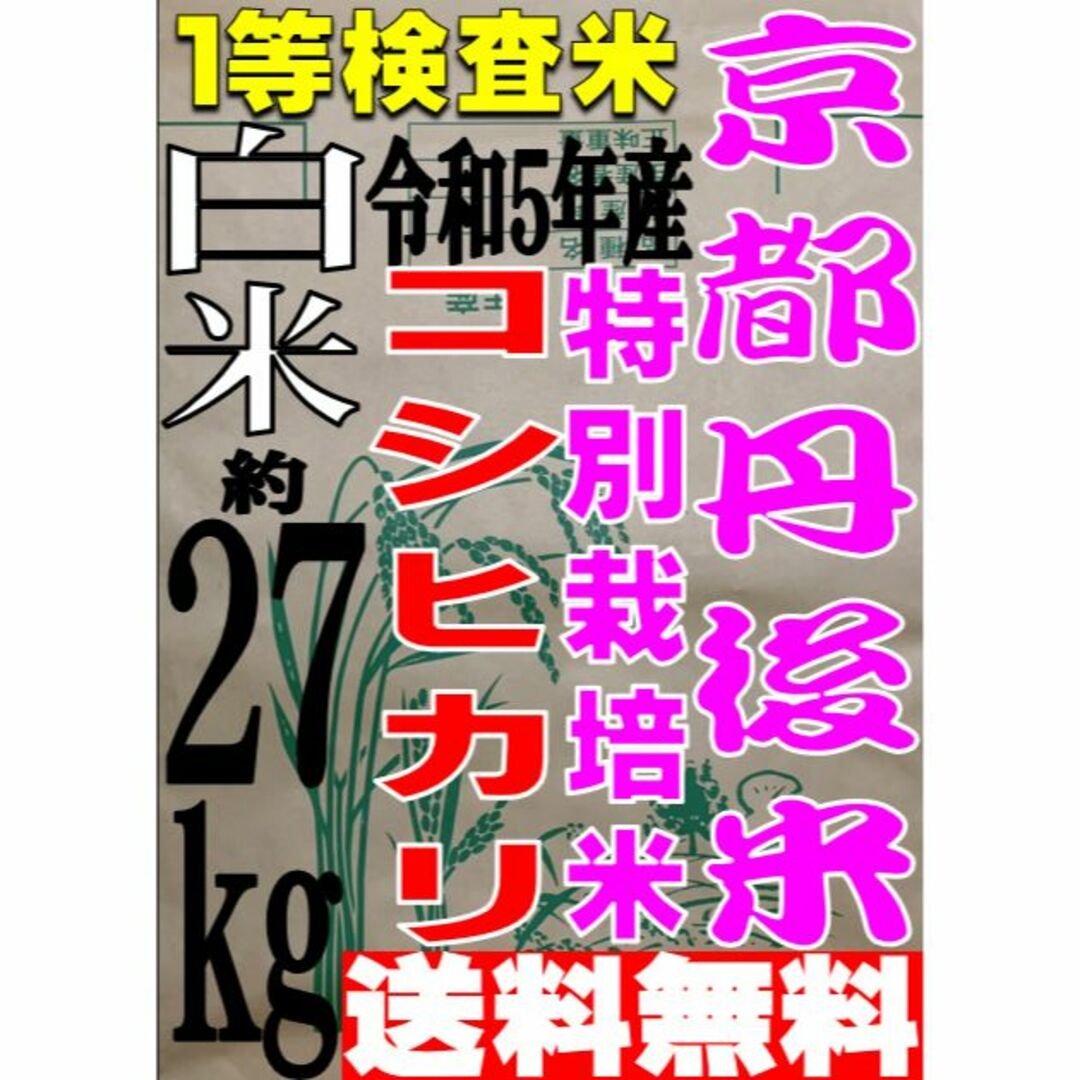 白米 約27kg 京都 丹後 米 コシヒカリ 送料無料